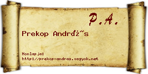 Prekop András névjegykártya