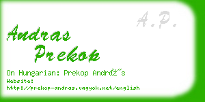 andras prekop business card